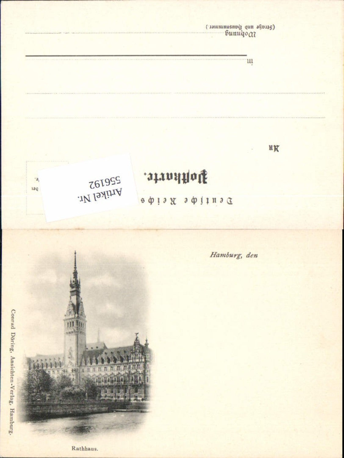 556192, Hamburg City Hall around 1900