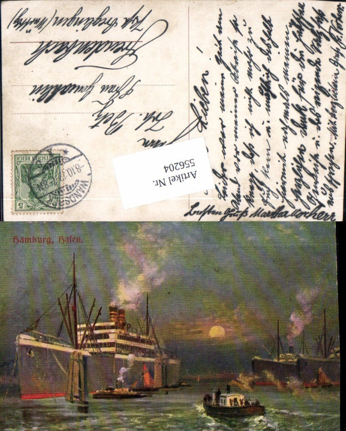 556204,tolle Künstler AK Georg Meinzolt Hamburg Hafen Schiff Hochseeschiff Dampfer