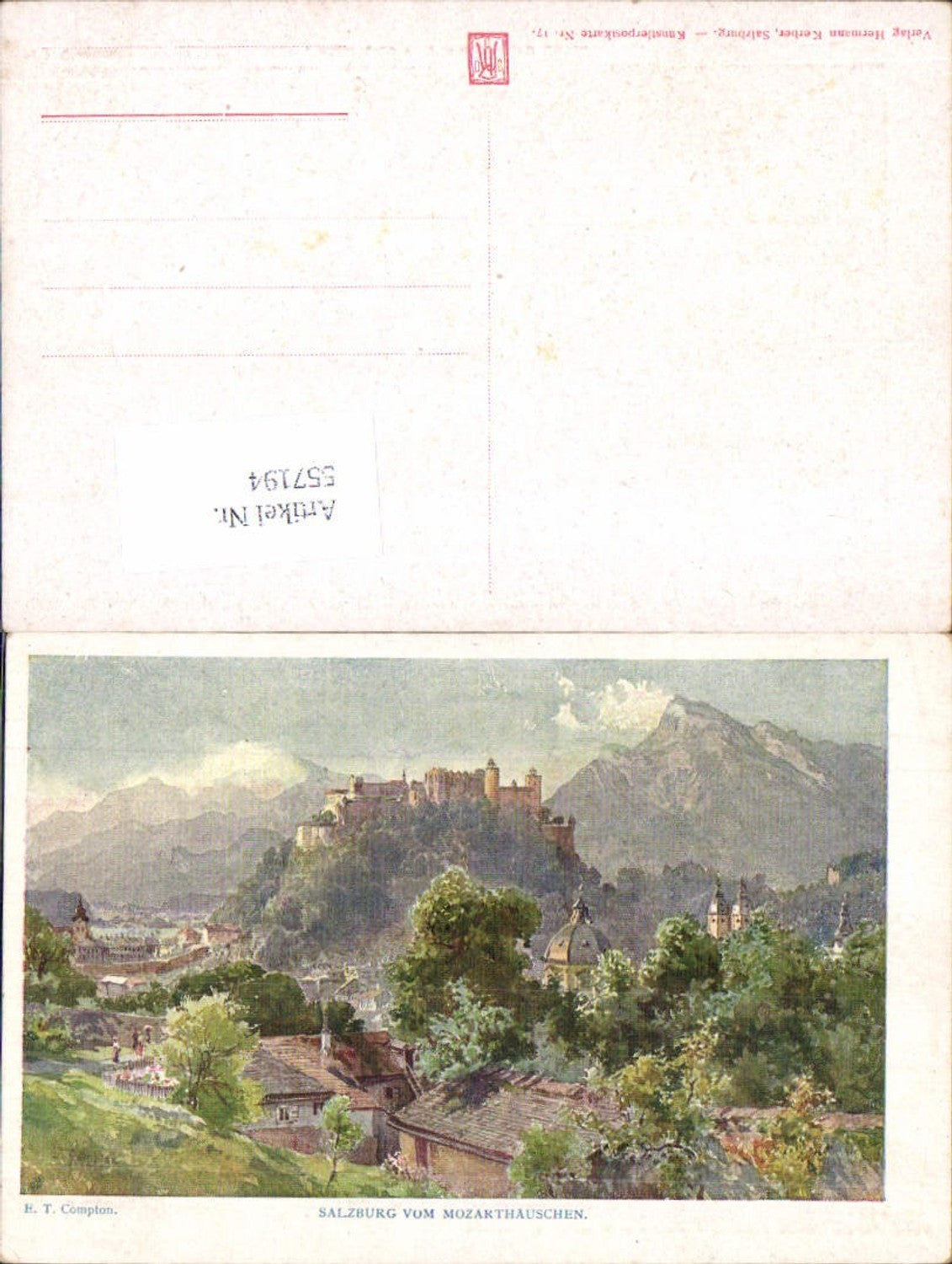557194, Artist AK ET Compton Salzburg City v. Mozarthäuschen