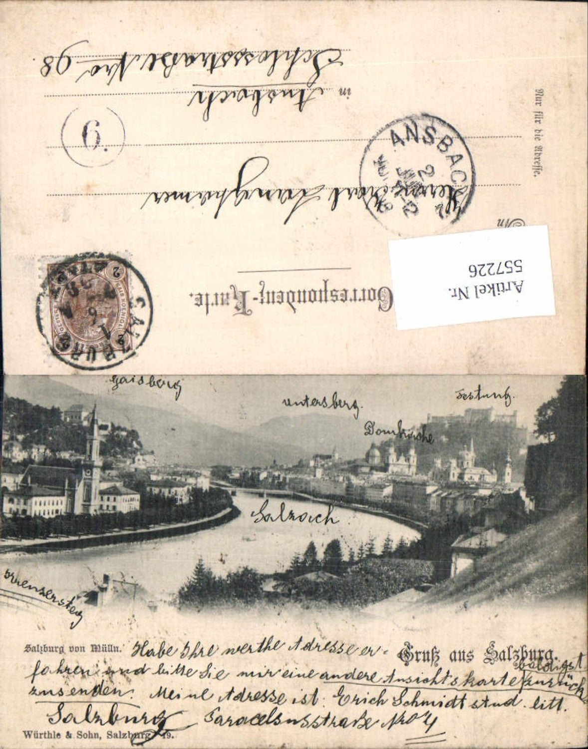 557226, Salzburg City of Mülln pub Würthle 19