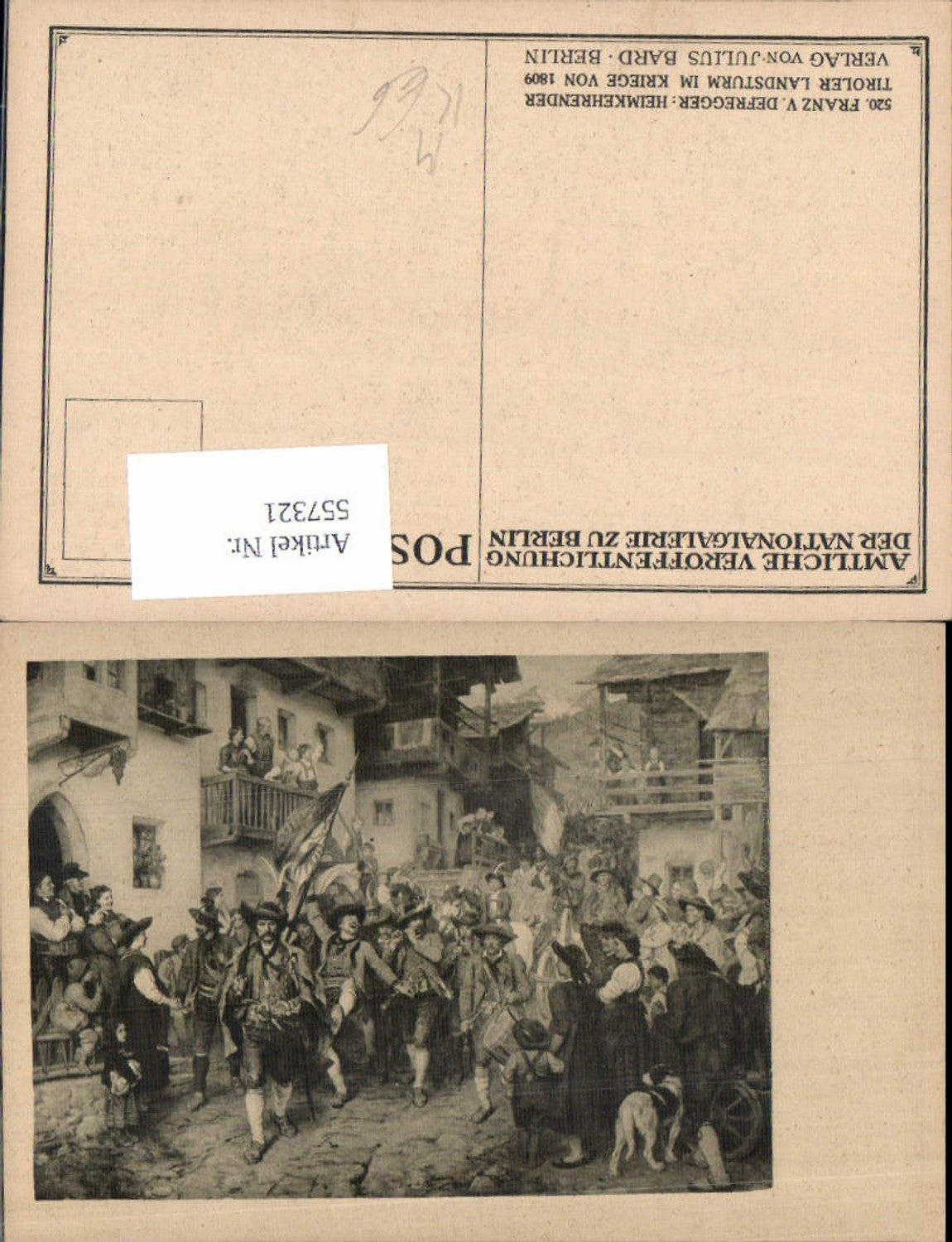 557321,Tiroler Freiheitskampf Andreas Hofer Franz von Defregger Tiroler Landsturm 1809