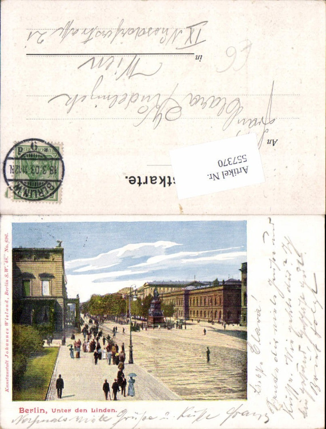 557370,Berlin Partie unter den Linden Leute 1903