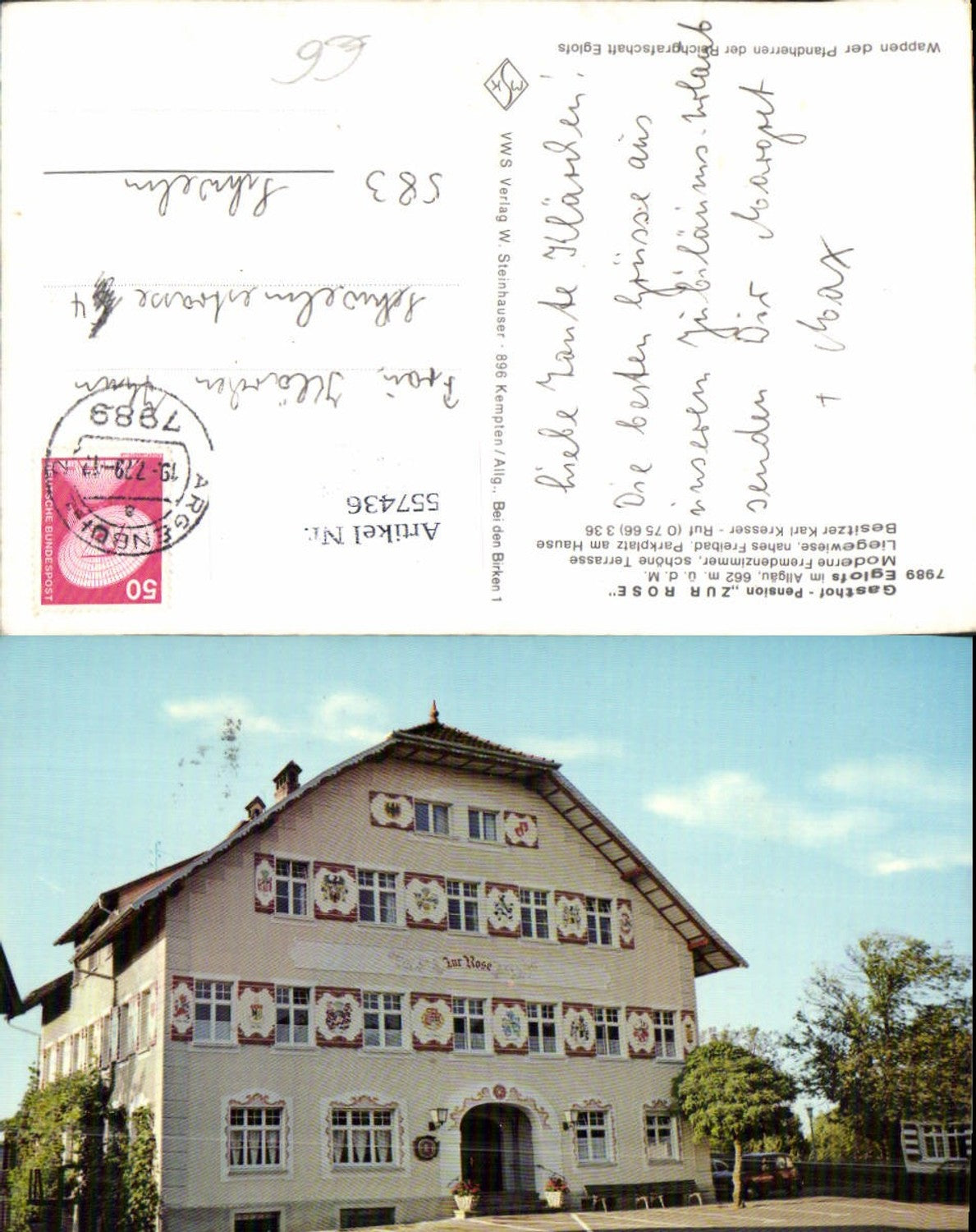 557436,Eglofs im Allgäu Gasthof Pension zur Rose b. Argenbühl LK Ravensburg