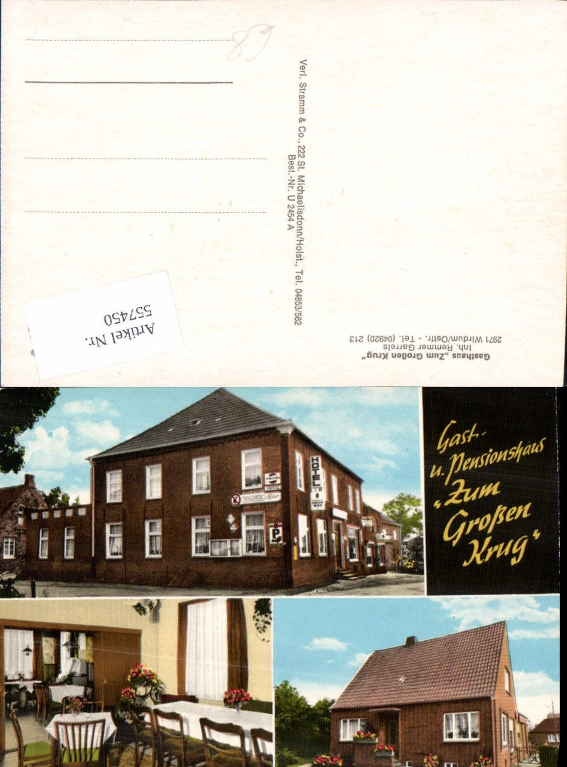 557450,tolle AK Wirdum Ostfriesland Gasthaus Zum große Krug LK Aurich
