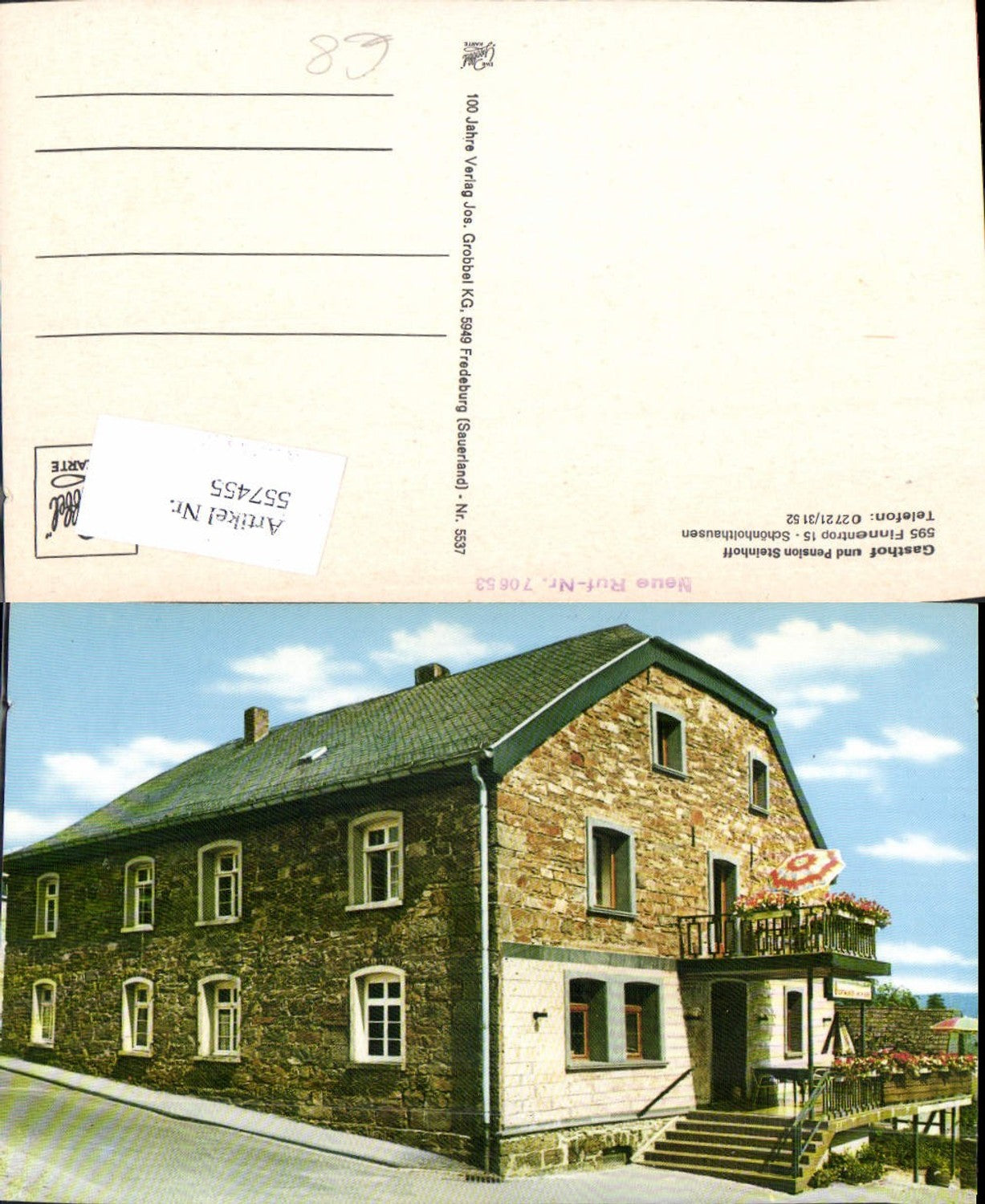 557455,tolle AK Finnentrop Schönholthausen Gasthof Steinhoff Sauerland Olpe