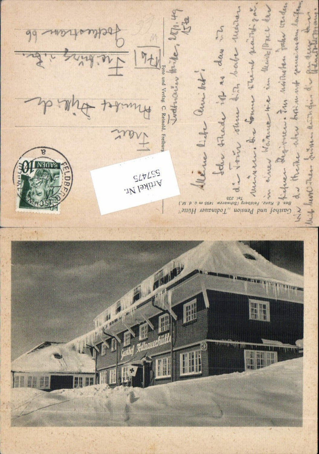 557475,tolle AK Feldberg Schwarzwald Todtnau Todtnauer Hütte Gasthaus Pension