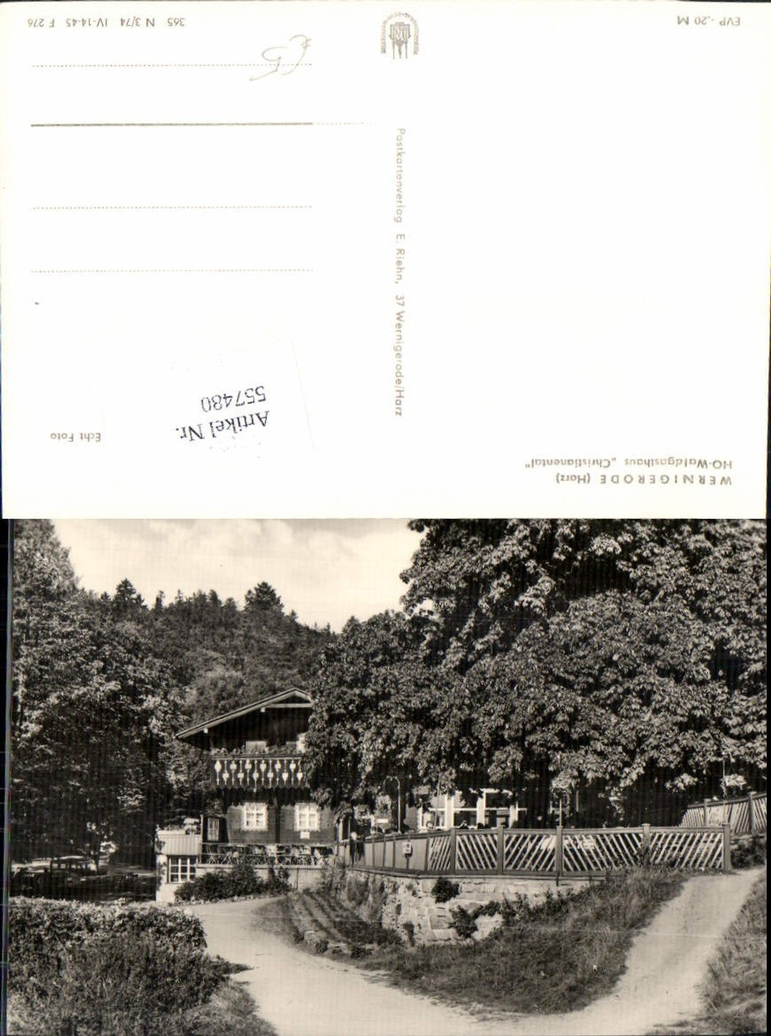 557480,Wernigerode Harz HO Waldgasthaus Christianental