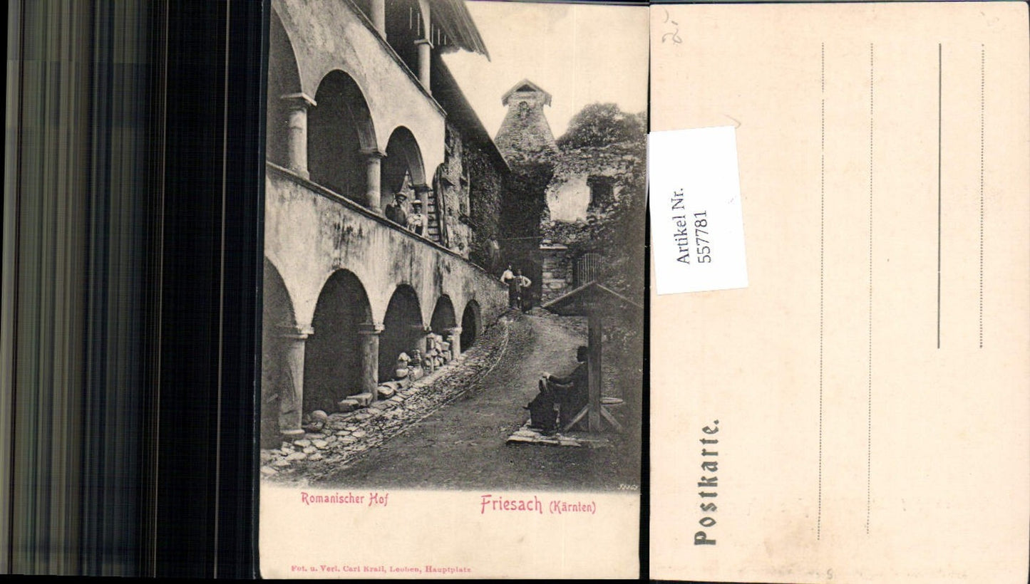 557781,tolle AK Friesach Petersberg Romanischer Hof pub Krall