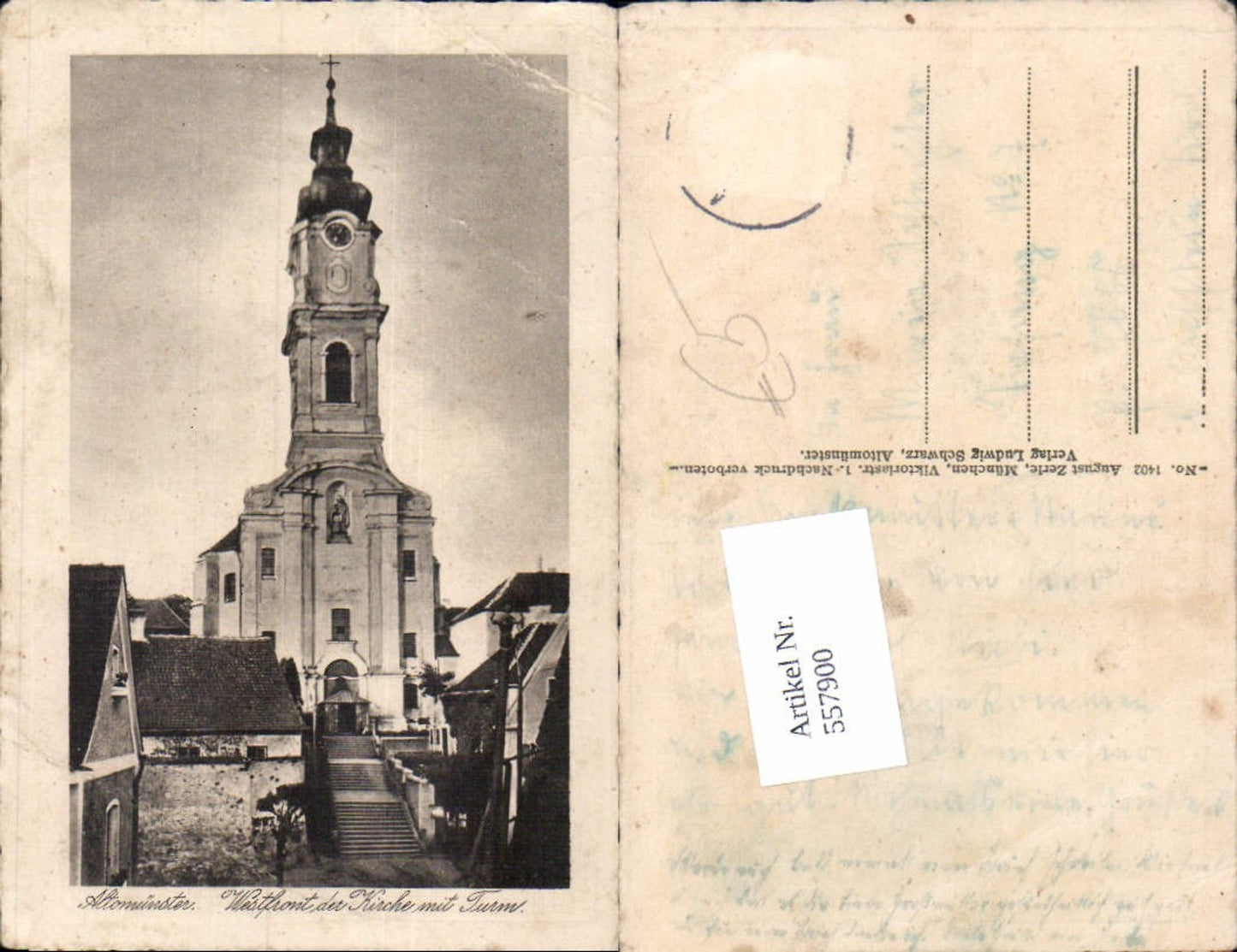 557900,Altomünster Westfront d. Kirche mit Turm