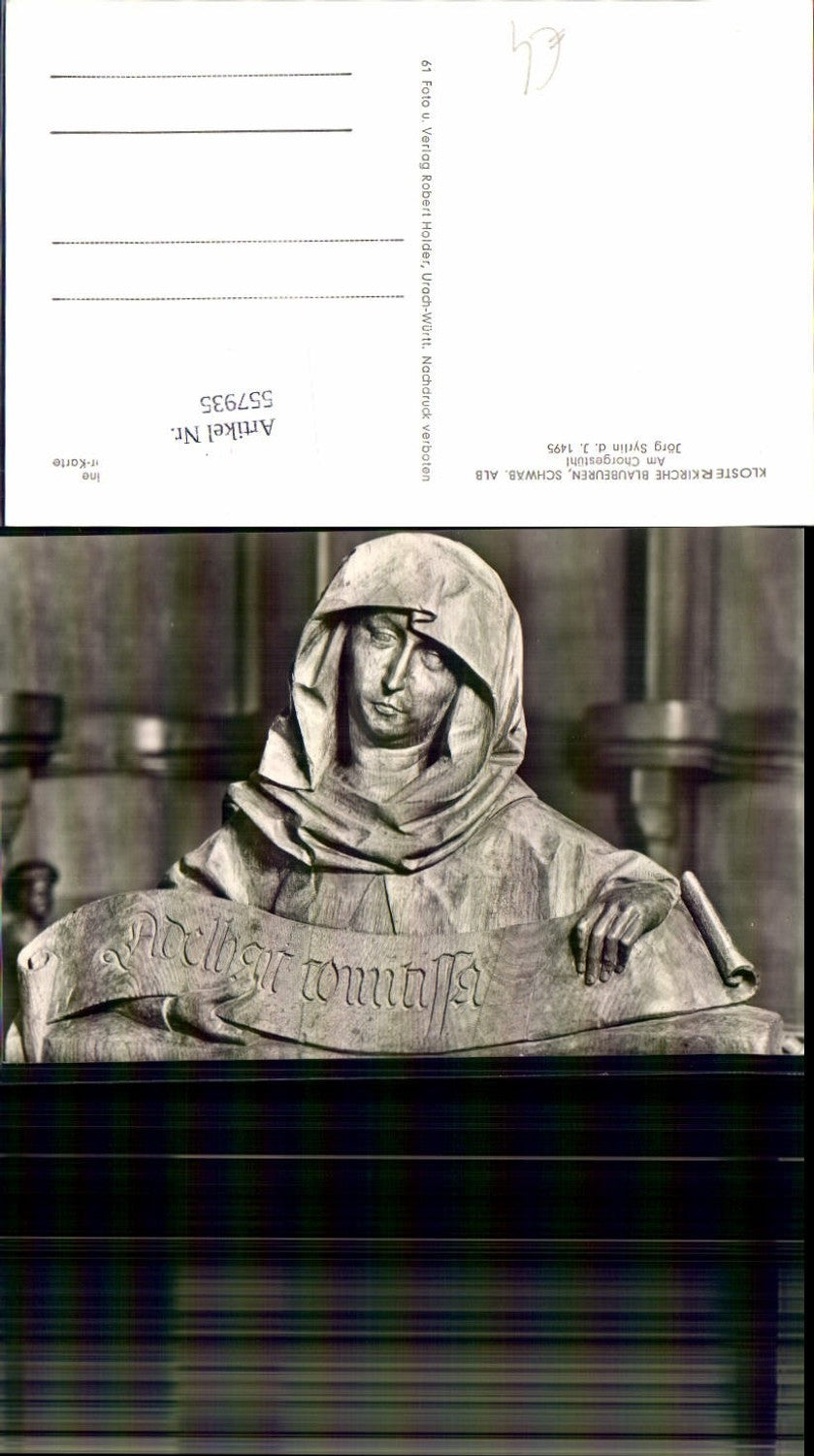 557935,Blaubeuren Klosterkirche Chorgestühl Statue