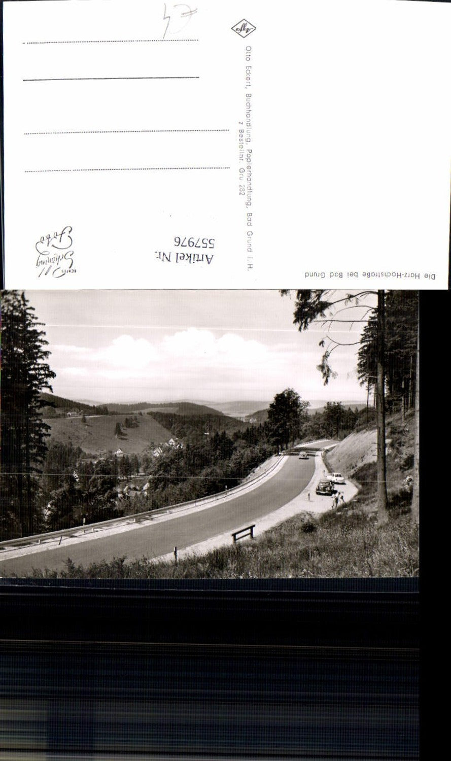 557976,Foto Ak Bad Grund Harz-Hochstraße Auto Verkehr