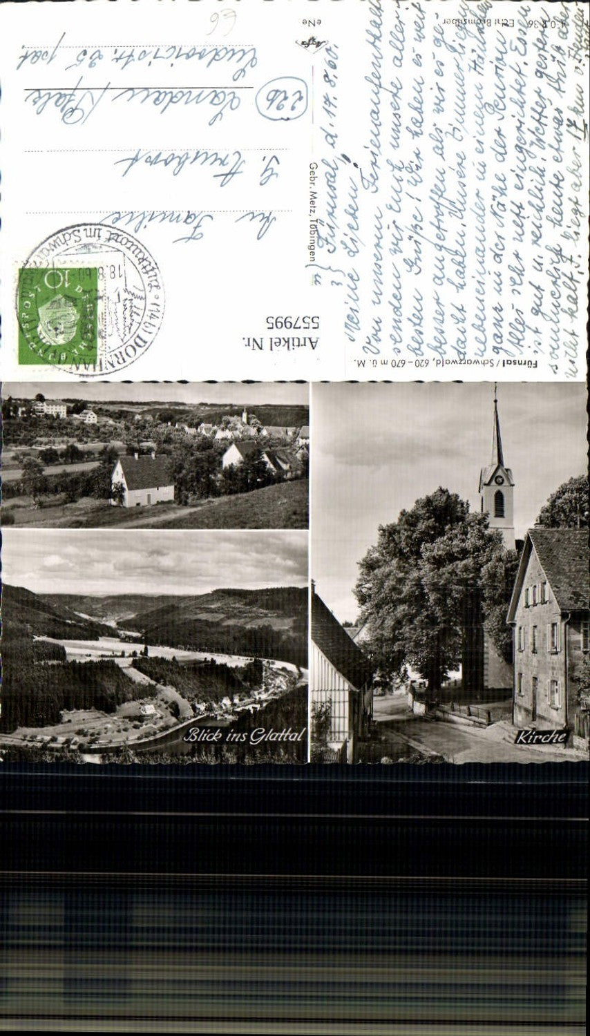 557995,Mehrbild Ak Fürnsal Schwarzwald Blick Glattal Kirche