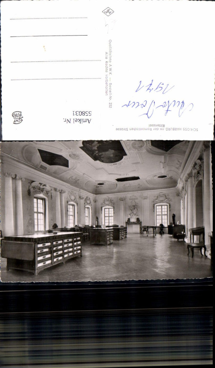 558031,Foto Ak Schloss Harburg Rittersaal Harburg Schwaben