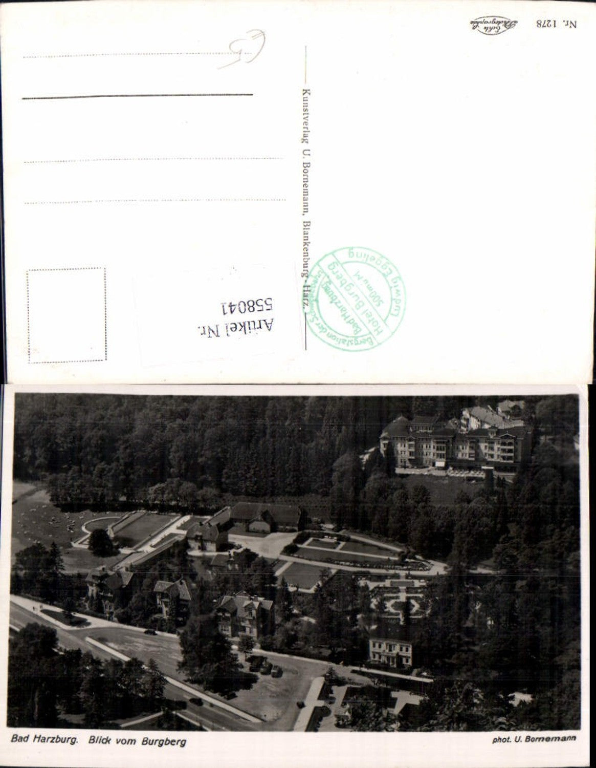 558041,Foto Ak Bad Harzburg Blick v. Burgberg