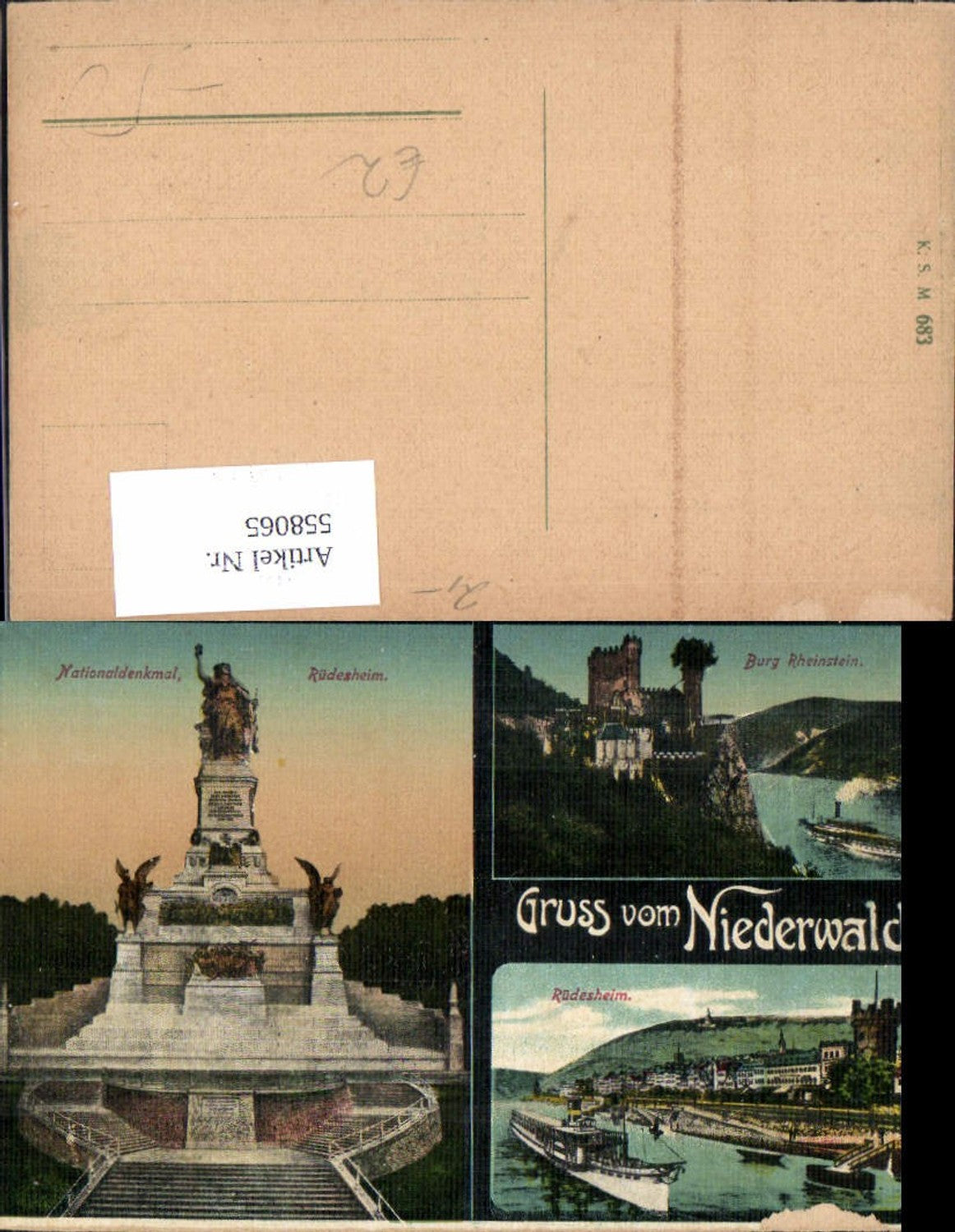 558065,Mehrbild Ak Niederwald Nationaldenkmal Rüdesheim a. Rhein Schiff Dampfer