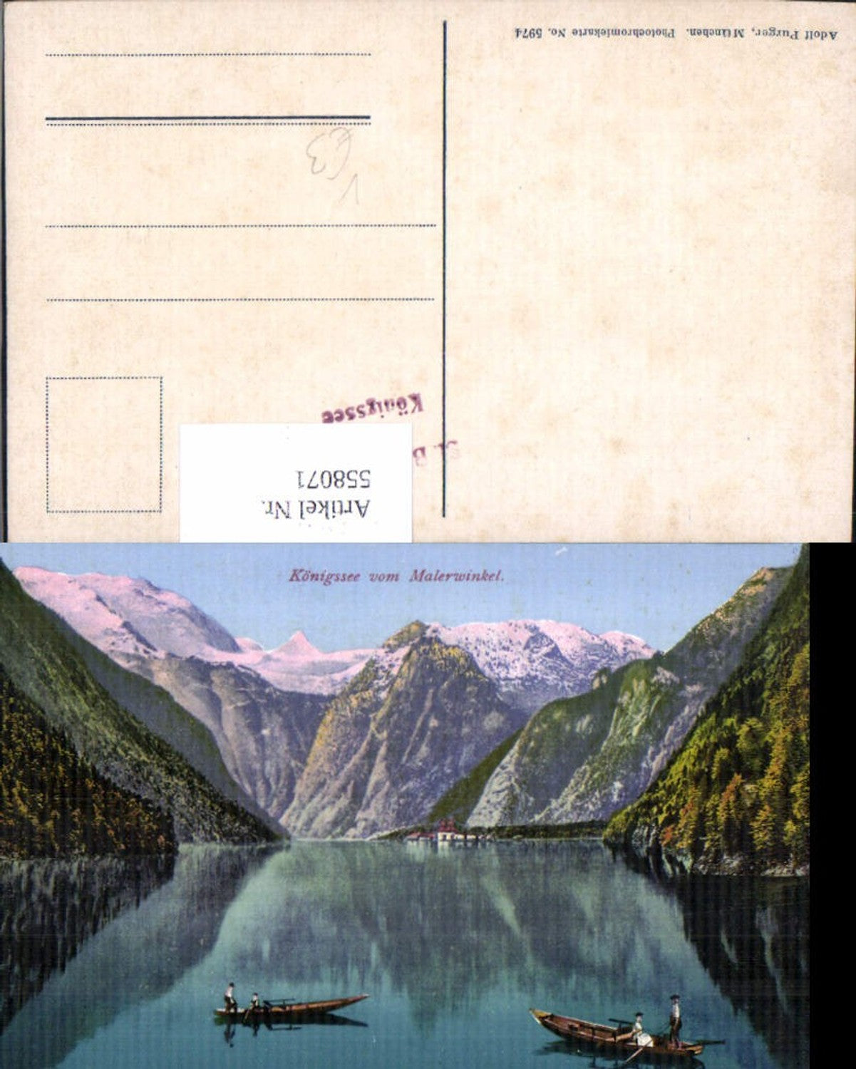 558071,Königsee v. Malerwinkel Ruderboot Schönau a. Königsee pub Adolf Purger 5974