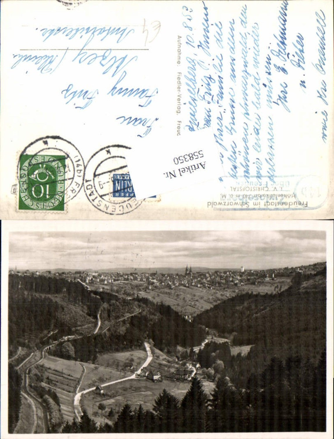558350,Freudenstadt Schwarzwald Christofstal Posthilfsstempel Zwieselberg