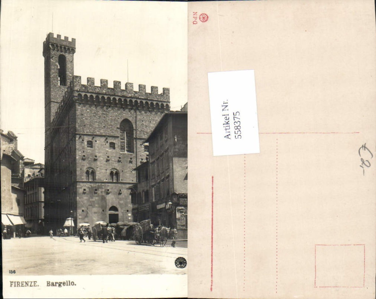558375,Foto-AK Toscana Firenze Florenz Bargello pub NPG 156