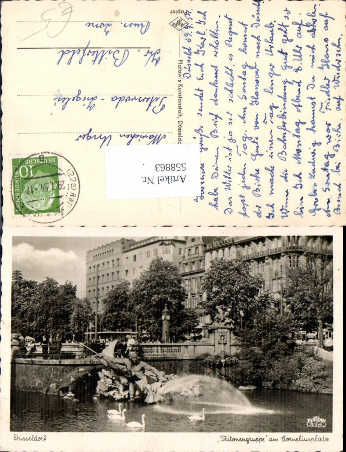 558863,Düsseldorf Tritonengruppe am Corneliusplatz Springbrunnen Brunnen