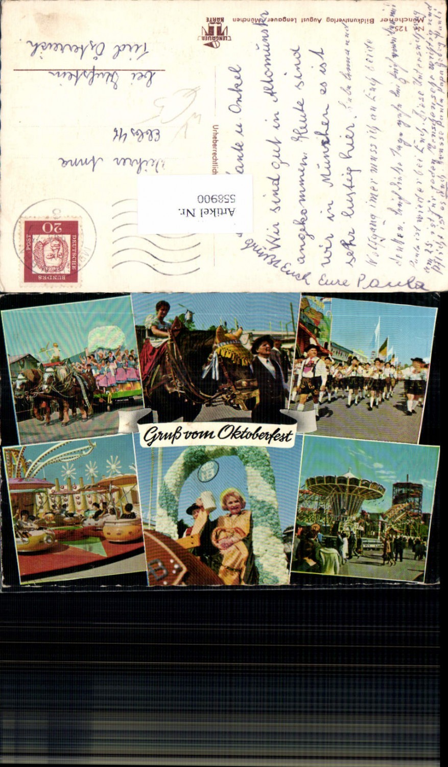 558900,Mehrbild Ak München Oktoberfest Musikanten Rummelplatz pub August Lengauer 125