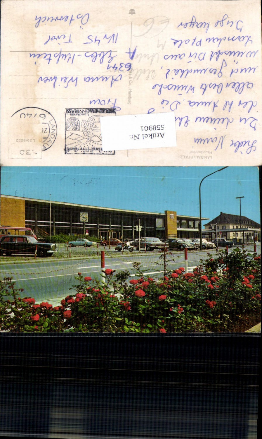 558901,Landau Pfalz Hauptbahnhof Bahnhof Auto Oldtimer VW Käfer