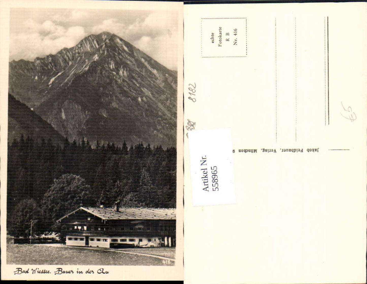 558965,Foto Ak Bad Wiessee Bauer in der Au