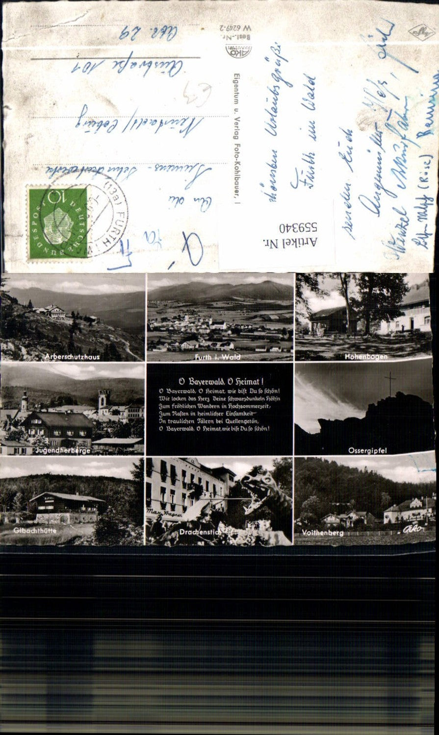 559340,Mehrbild Ak Furth i. Wald Voithenberg Hohenbogen Bayerwald Liedtext