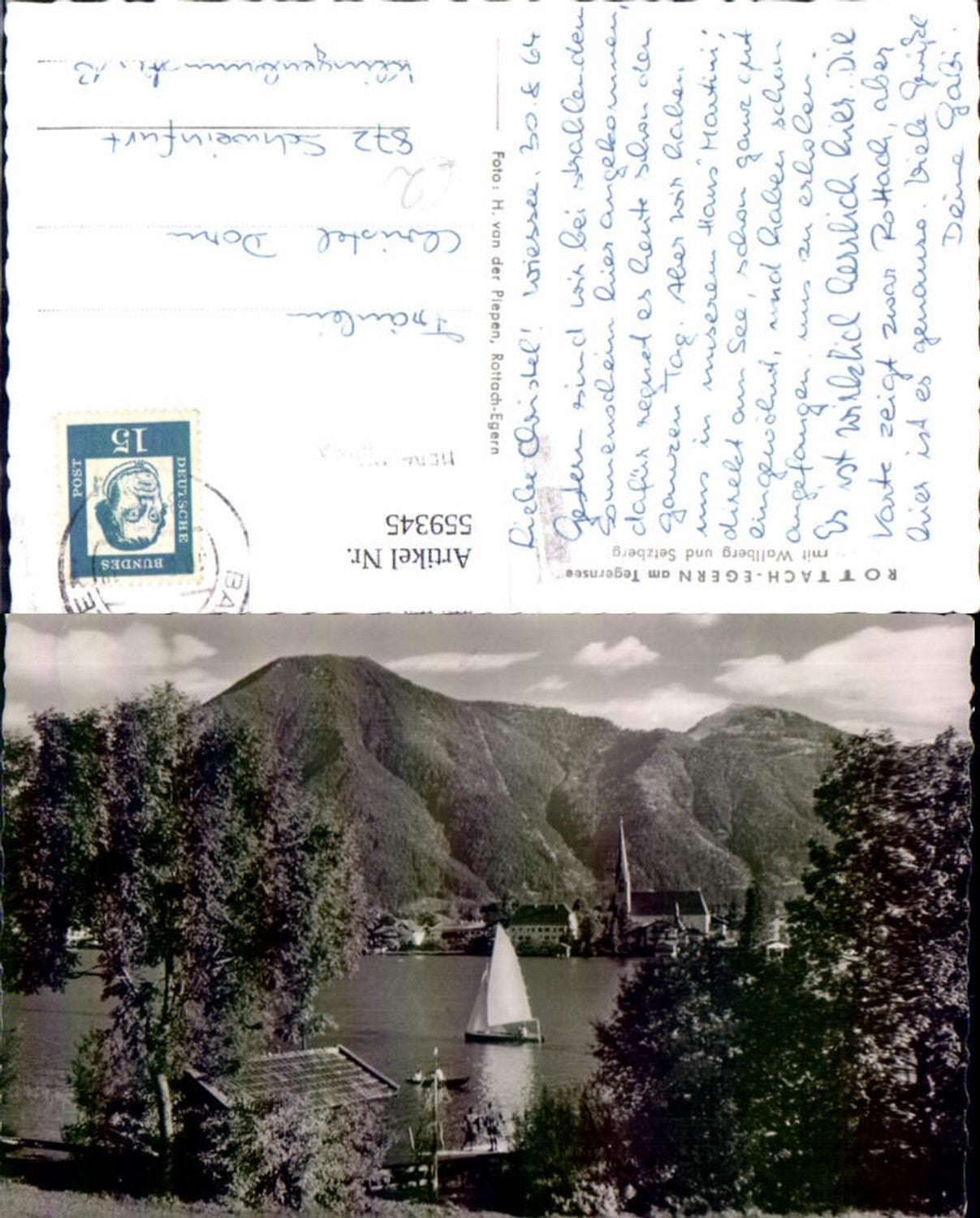 559345,Rottach-Egern am Tegernsee m. Wallberg u. Setzberg Segelboot Segeln
