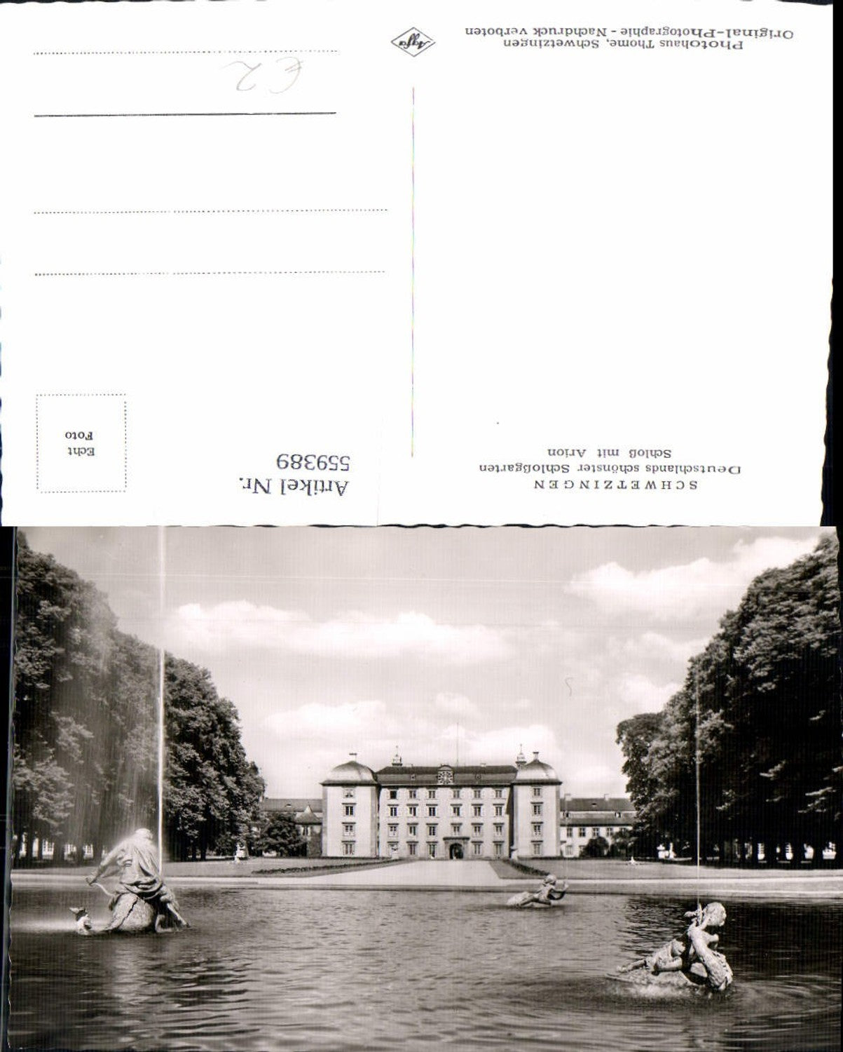 559389,Schwetzingen Schloßgarten Schloß m. Arion Springbrunnen Brunnen