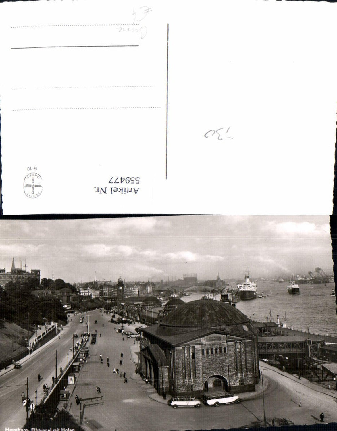 559477,Hamburg Elbtunnel m. Hafen Dampfer Autobus Bus