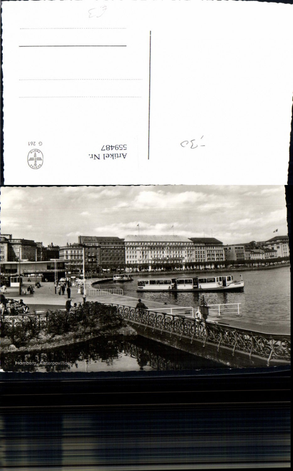 559487, Photo Ak Hamburg Alsterpavillon Ship