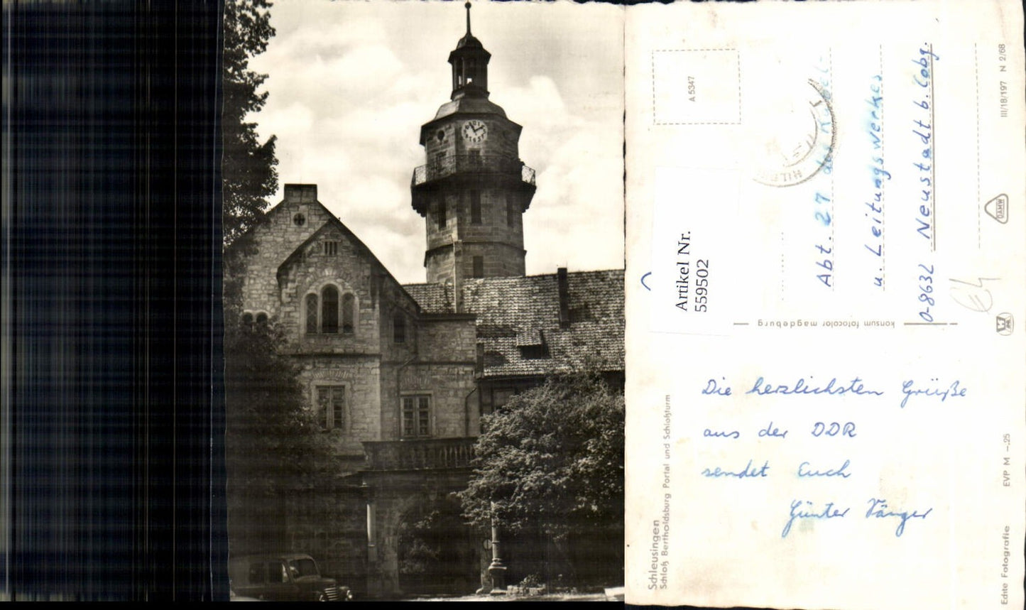 559502,Schleusingen Schloss Bertholdsburg Portal u. Schlossturm