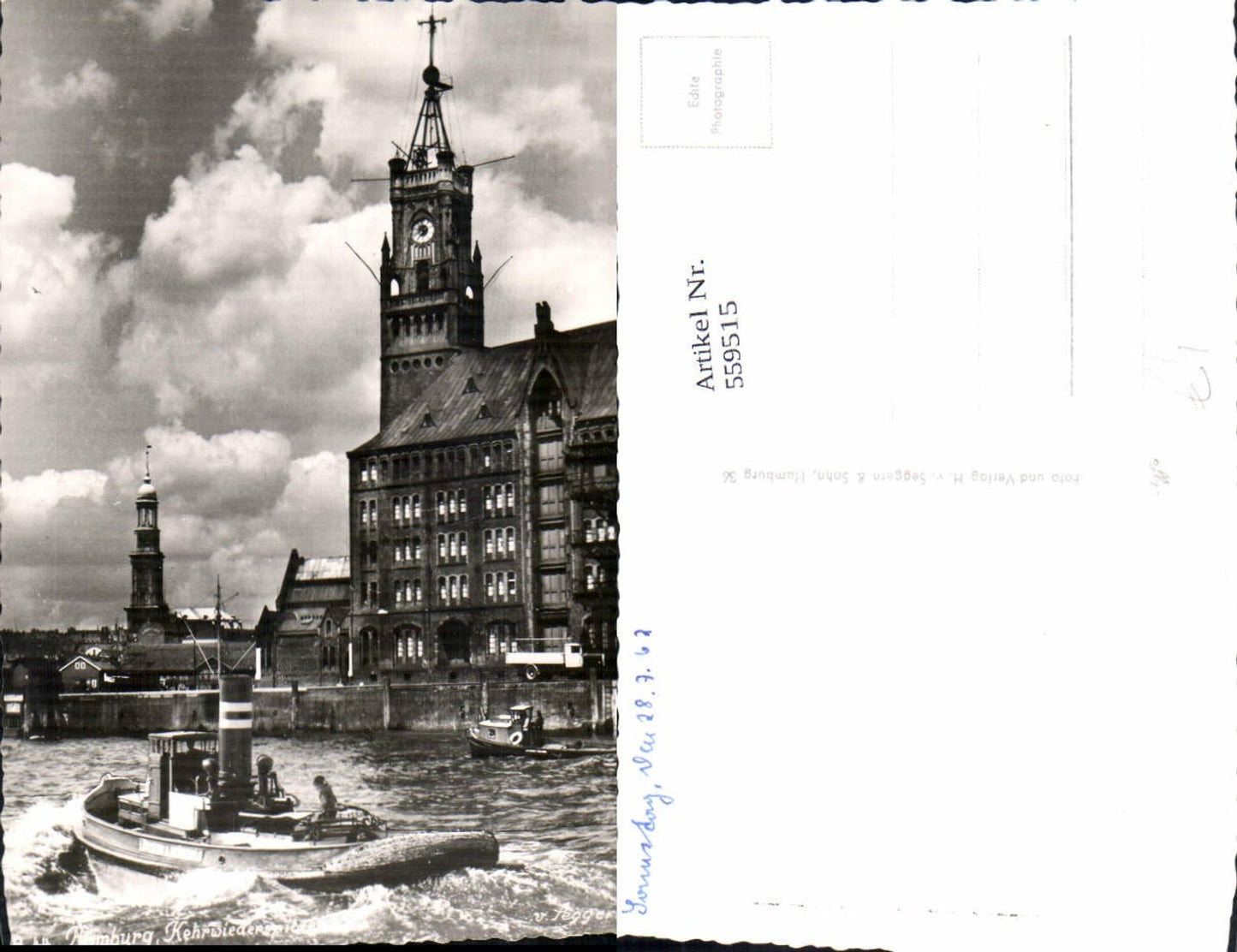 559515,Foto Ak Hamburg Kehrwiederpartie Schiff