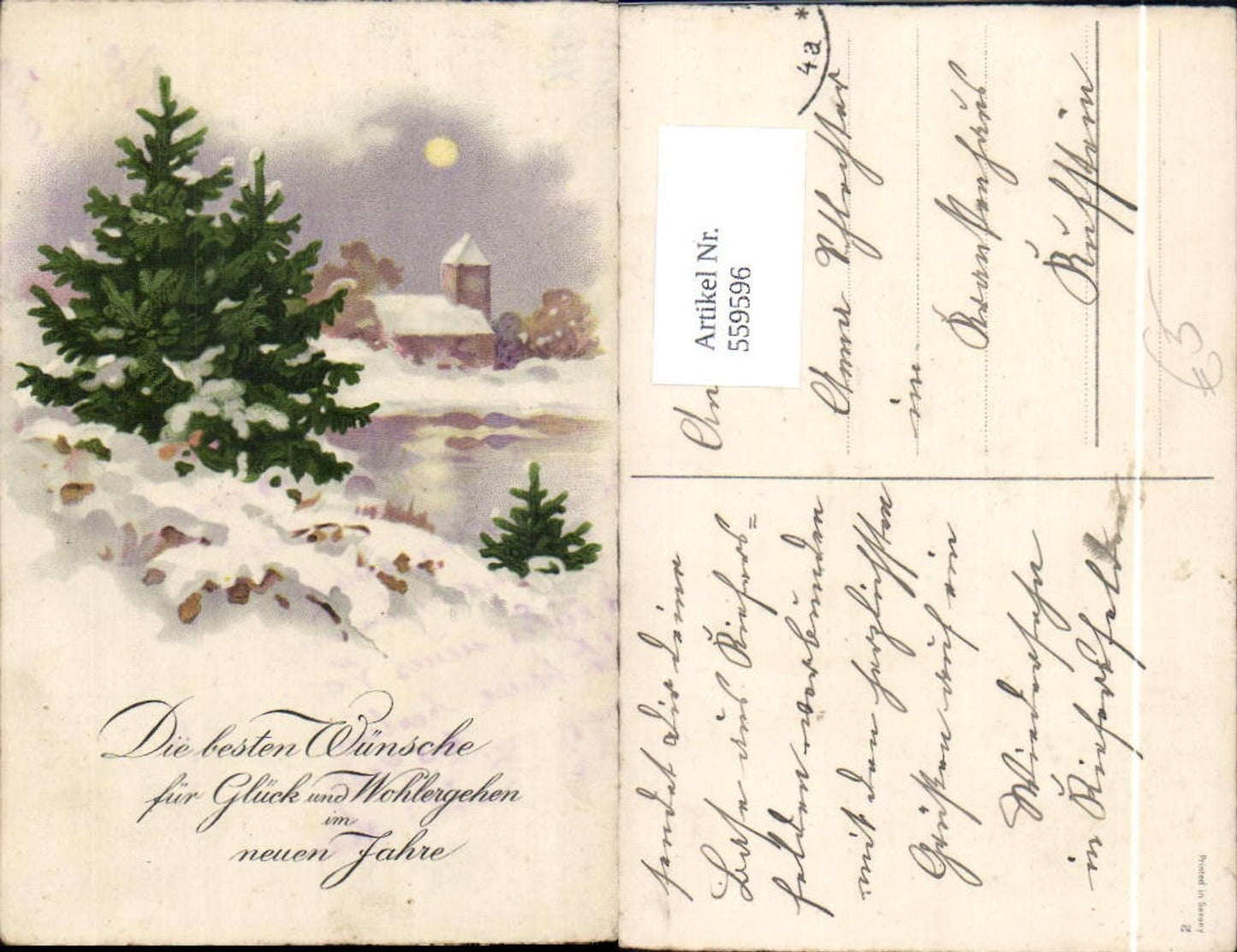 559596,Neujahr Kirche Winterwald Mond