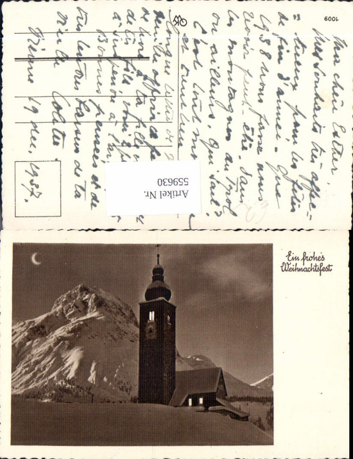 559630,Weihnachten Kirche Winterlandschaft Mond Mondsichel