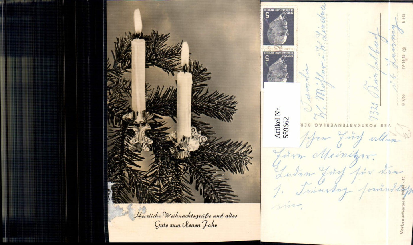 559662,Weihnachten Kerzen Tannenzweig pub VEB