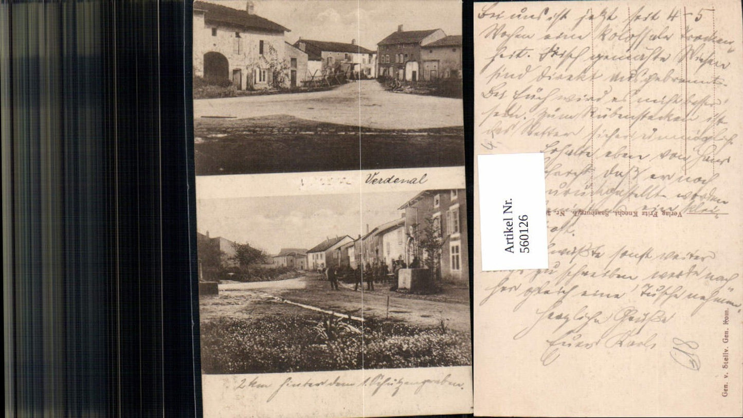 560126,Multi-image postcard Verdenal Meurthe-et-Moselle Lunéville soldiers
