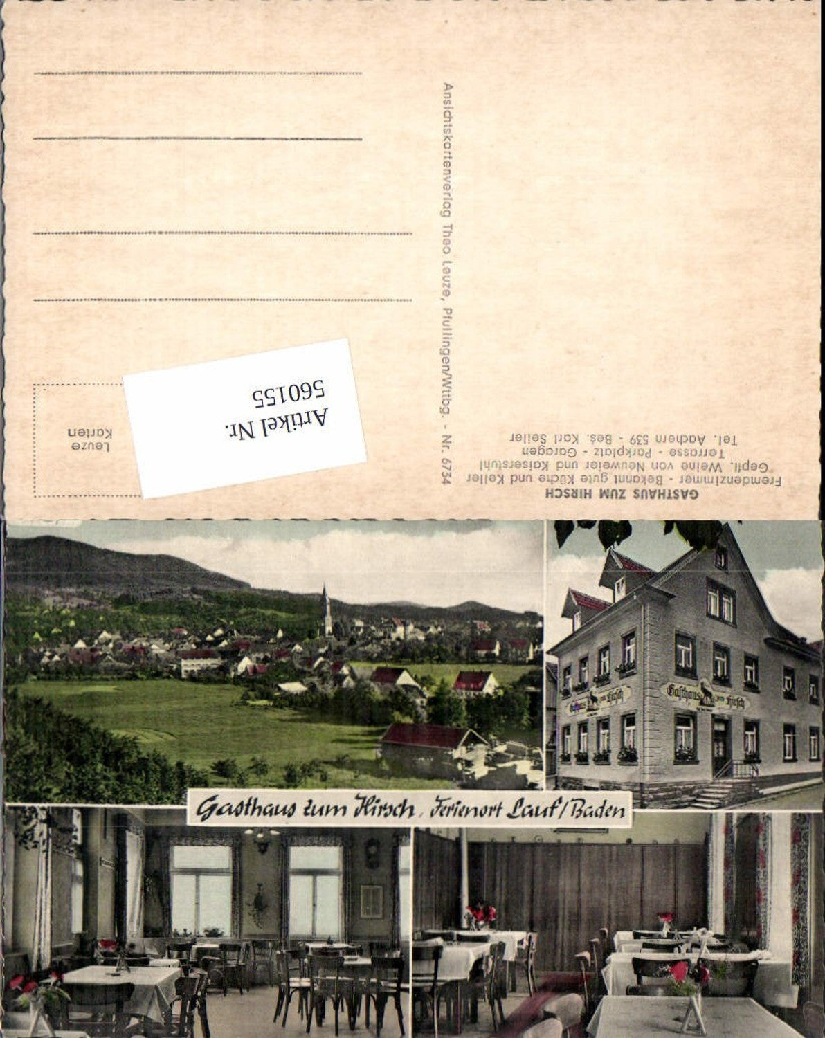 560155,Mehrbild Ak Gasthaus z. Hirsch Lauf Baden