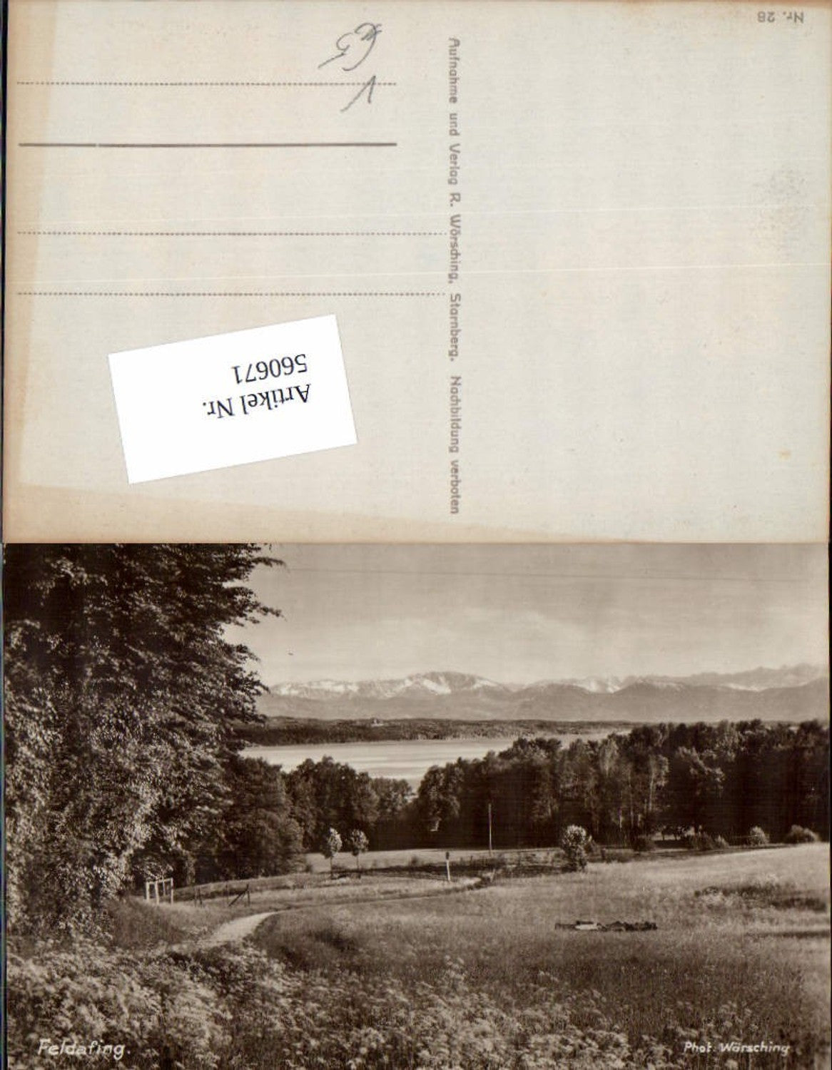 560671,Foto Ak Feldafing Landschaft Starnberger See pub R. Wörsching 28
