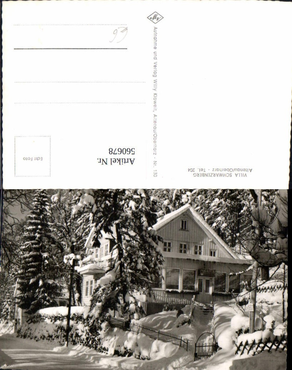 560678,Altenau Oberharz Villa Schwarzenberg Winteransicht Altenau-Schulenberg im Oberharz