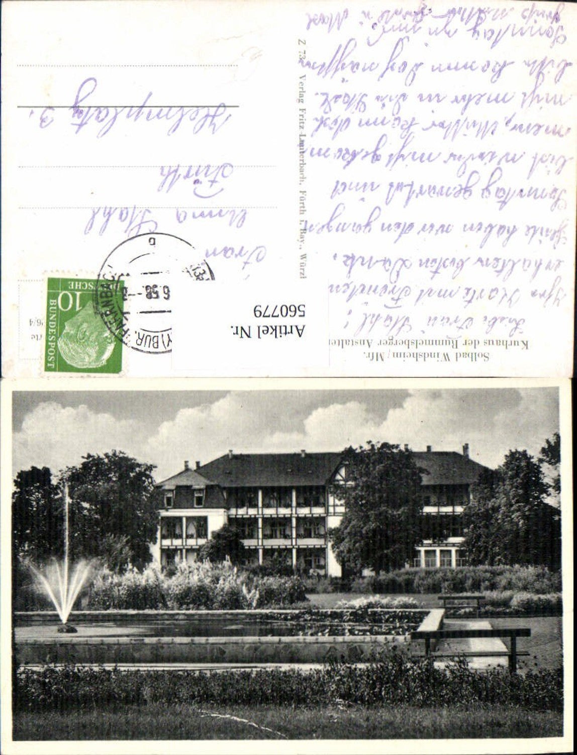 560779, Bad Windsheim Kurhaus Rummelsberg Institutions