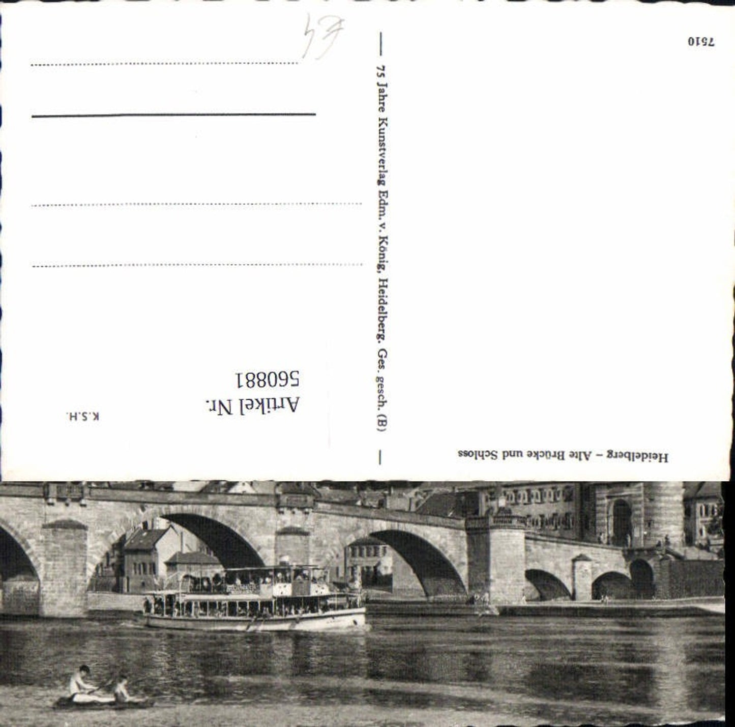 560881,Heidelberg Alte Brücke u. Schloss Schiff Dampfer