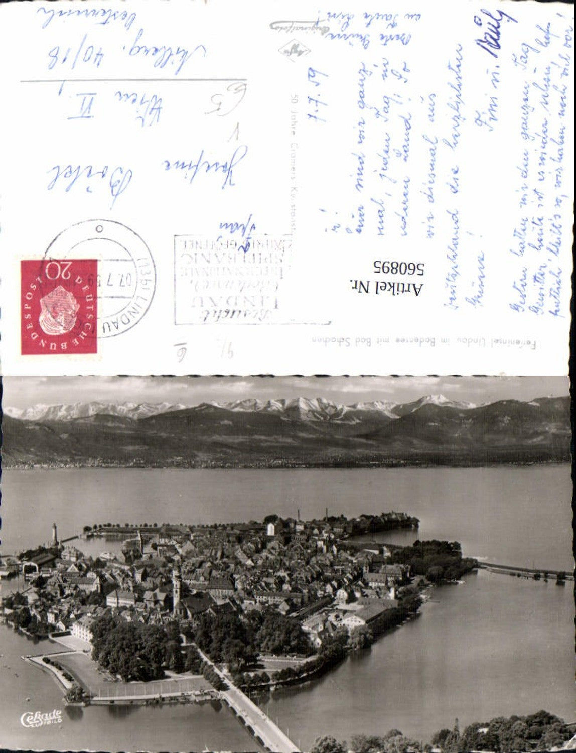 560895, Aerial view of Lindau on Lake Constance with Bad Schachen pub Cekade