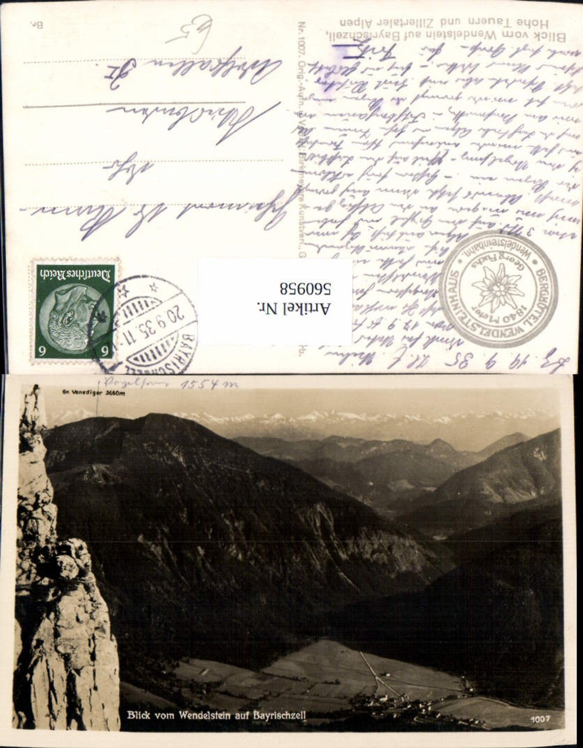 560958, View from Wendelstein towards Bayrischzell