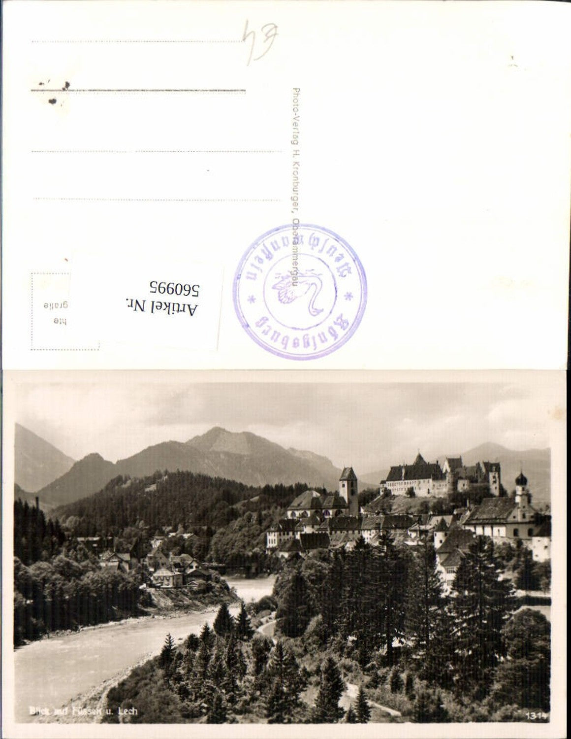 560995,Foto Ak Blick auf Füssen u. Lech