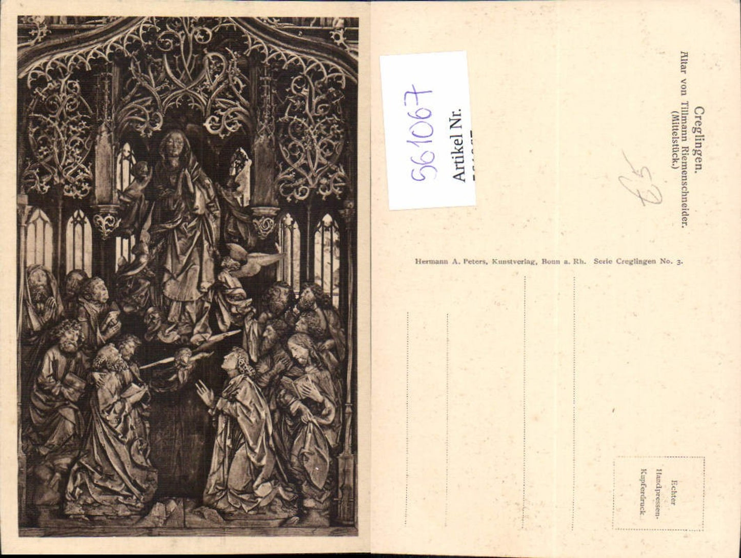 561067,Creglingen Altar v. Tillmann Riemenschneider Kirche Innen Detailansicht