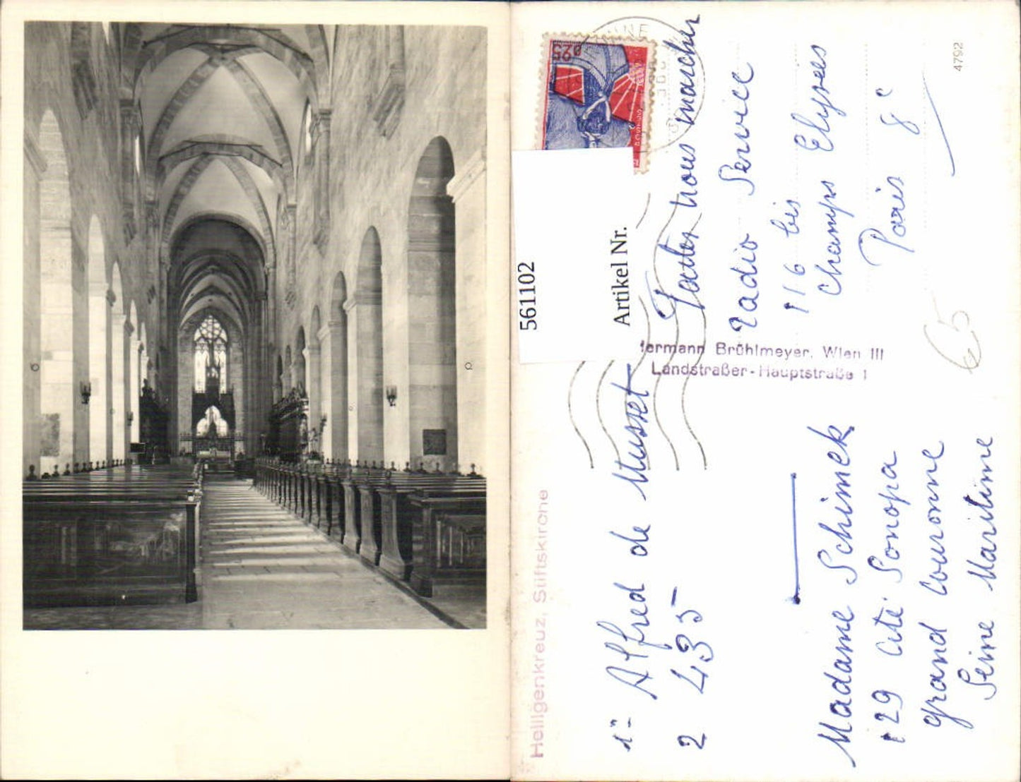 561102,Foto-AK Heiligenkreuz Stiftskirche pub Hermann Brühlmeyer