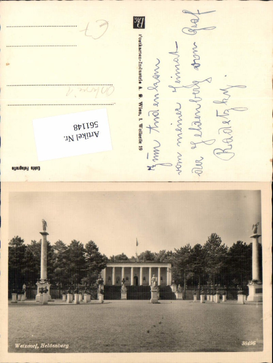 561148,Foto Ak Wetzdorf Heldenberg Statuen