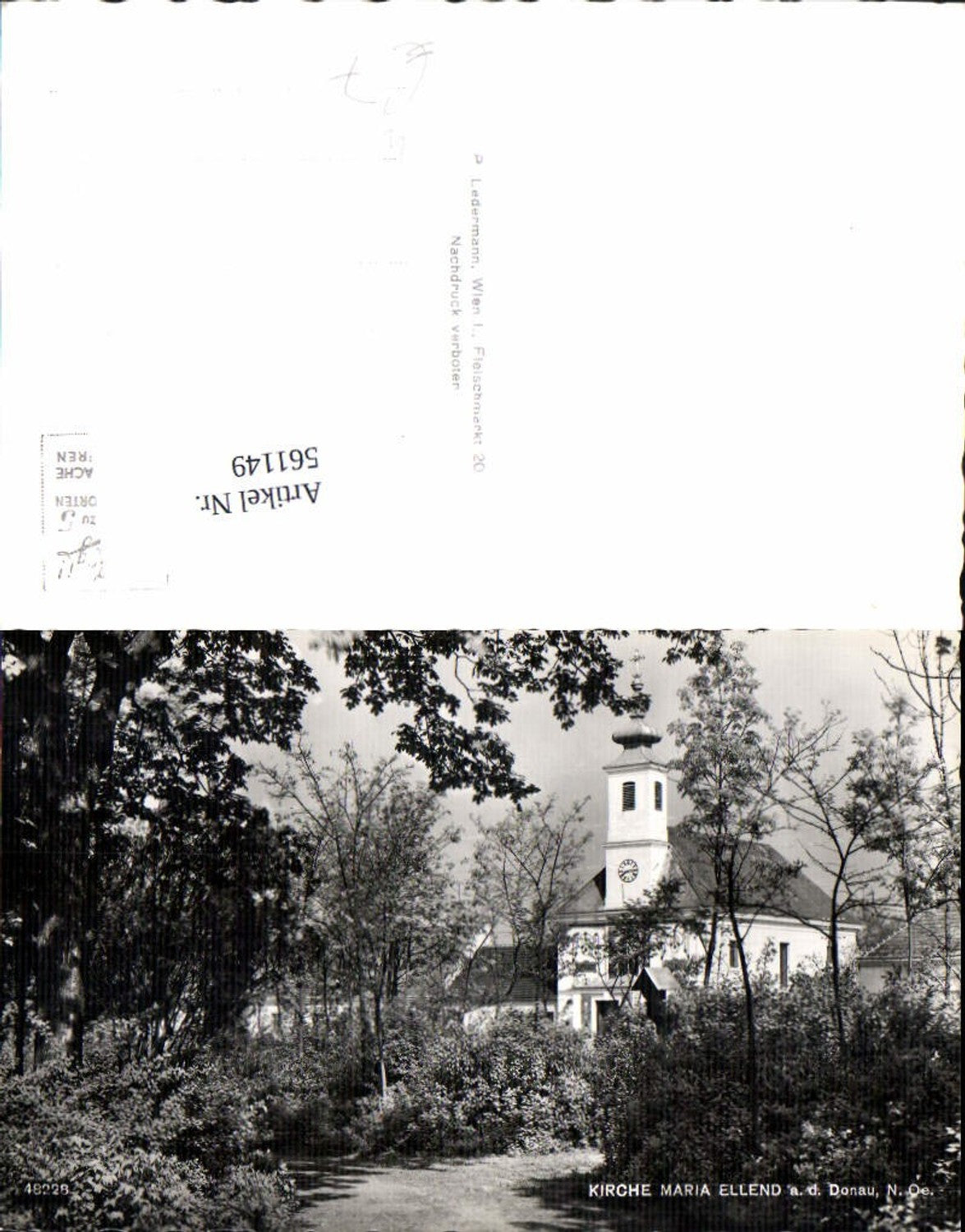 561149,Foto Ak Maria Ellend a. d. Donau Kirche Haslau-Maria Ellend