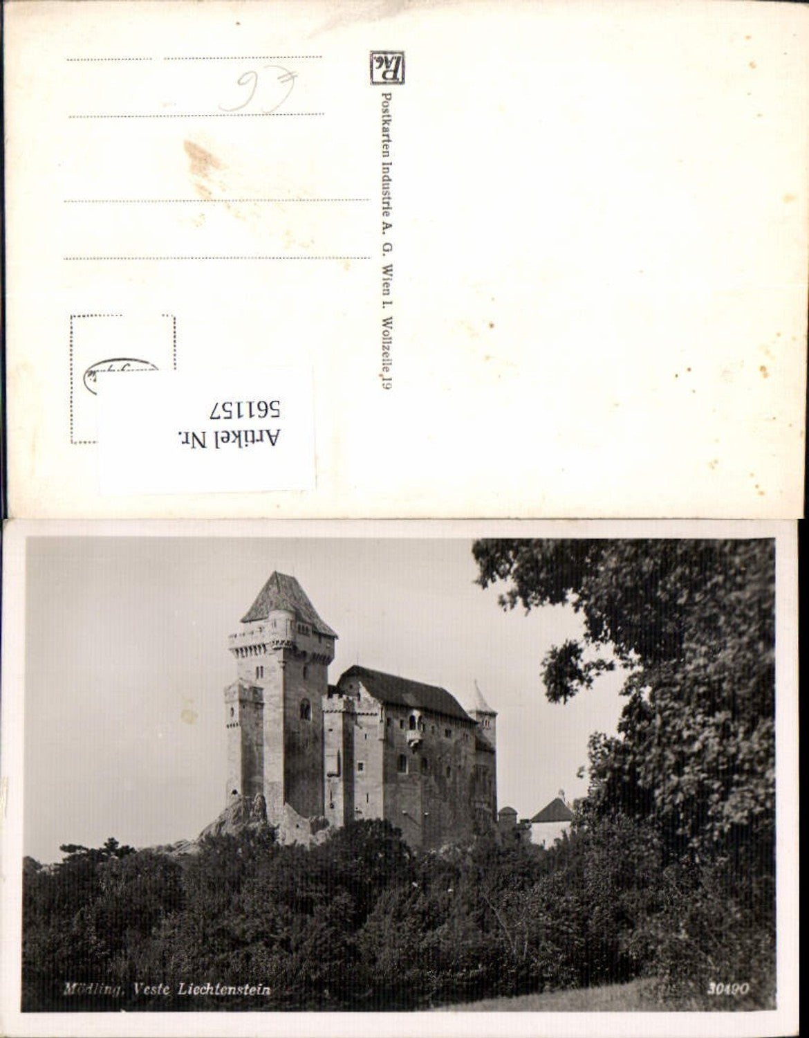 561157,Foto Ak Mödling Veste Liechtenstein